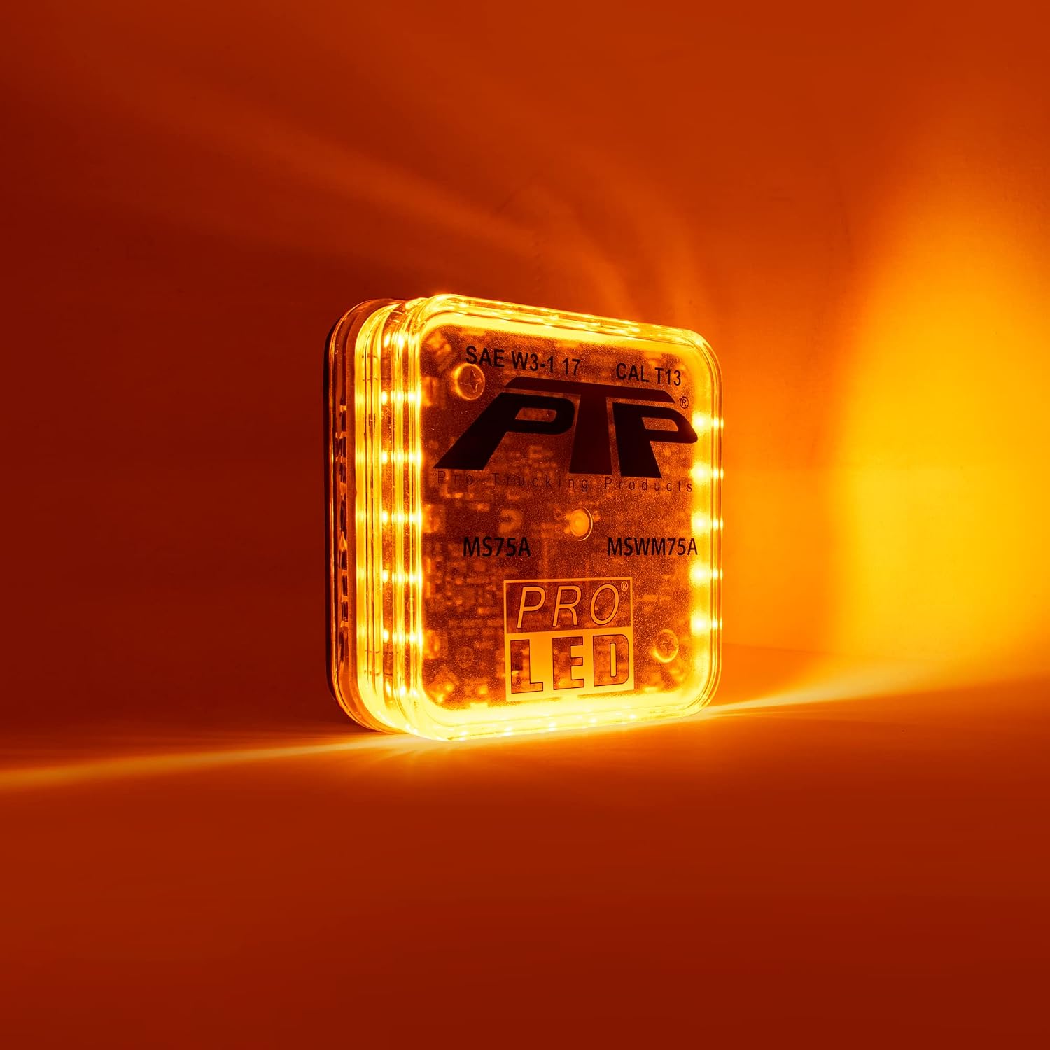 Pro LED MS75A Permanent Mount Amber LED Mini Beacon with 10 Flash Patterns, 24 Powerful 1-Watt LEDs, SAE Class 1 Brightness, 10 to 48 Volt DC, Stainless Steel Mounting Hardware Included