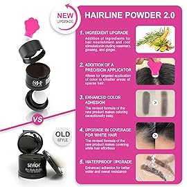 Sevich Hairline Powder 2.0, Instantly Conceals Hair Loss, Root Touch up Powder, Hair Shadow Toppers for Women & Men Thinning Gray Hair, Windproof & Sweatproof, 48H Makeup Lasting, Dark Brown