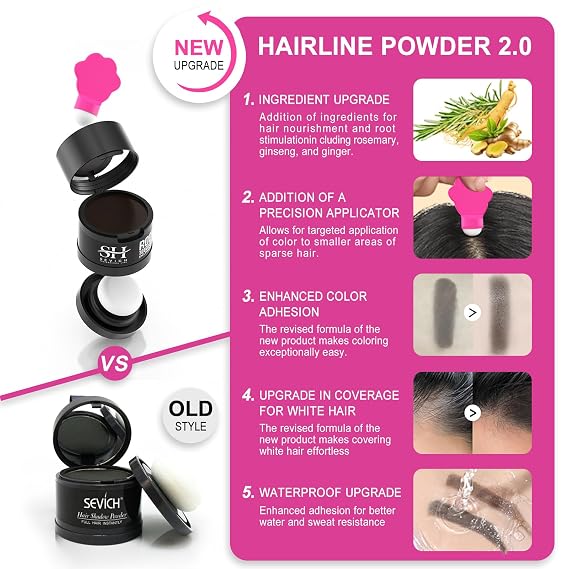 Sevich Hairline Powder 2.0 + Hair Fibers Dark Brown