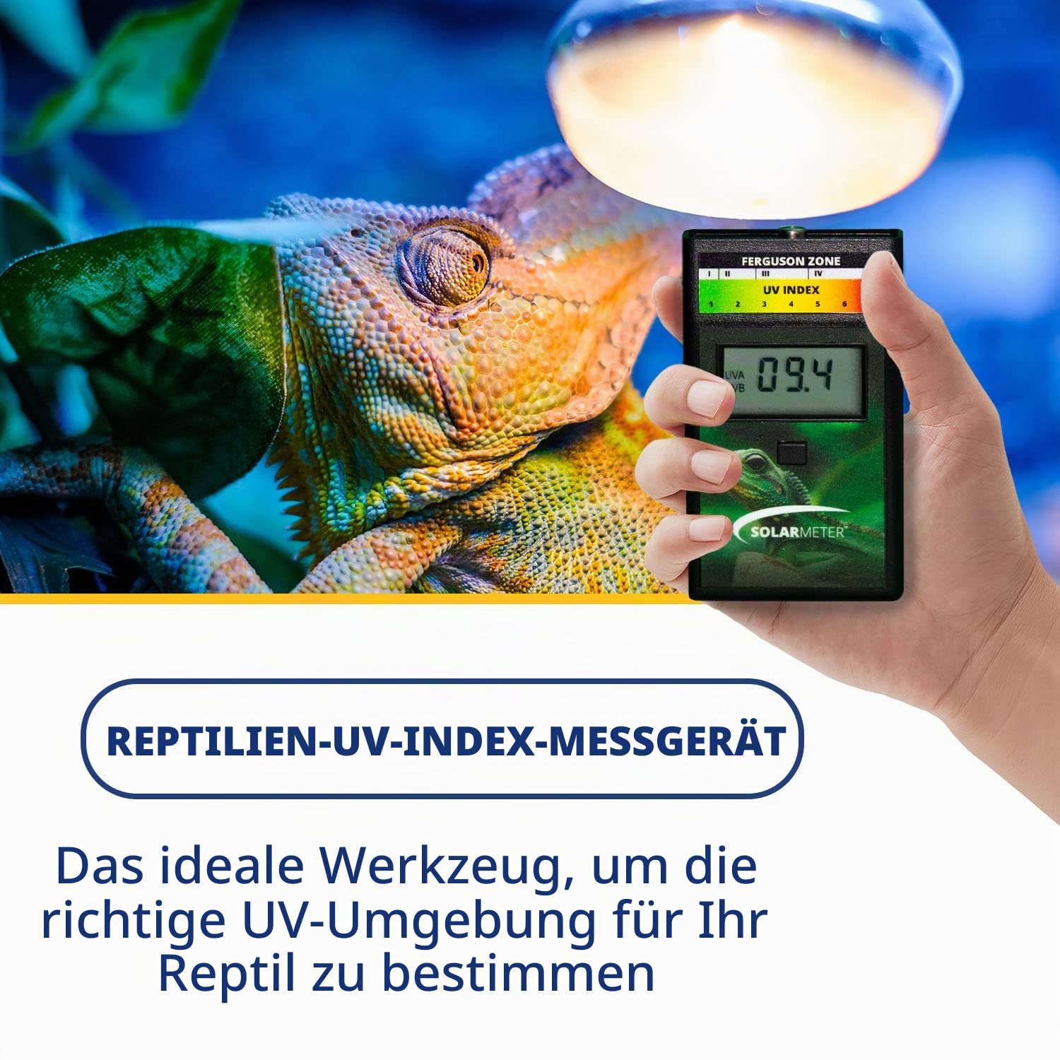 Solarmeter UV-Index-Messgerät für Reptilien, Modell 6.5R, ABS-Polymer, schwarz