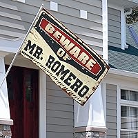 Vista 5 de Funny Garden Flags Beware of Mr. Romero Flag Flags for Dorms Lake House Decor (Size : 60X90CM)