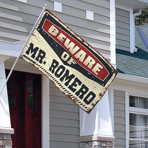 Miniatura 5 de Funny Garden Flags Beware Of Mr. Romero Flag Flags For Dorms Lake House Decor (Size  120X180CM)