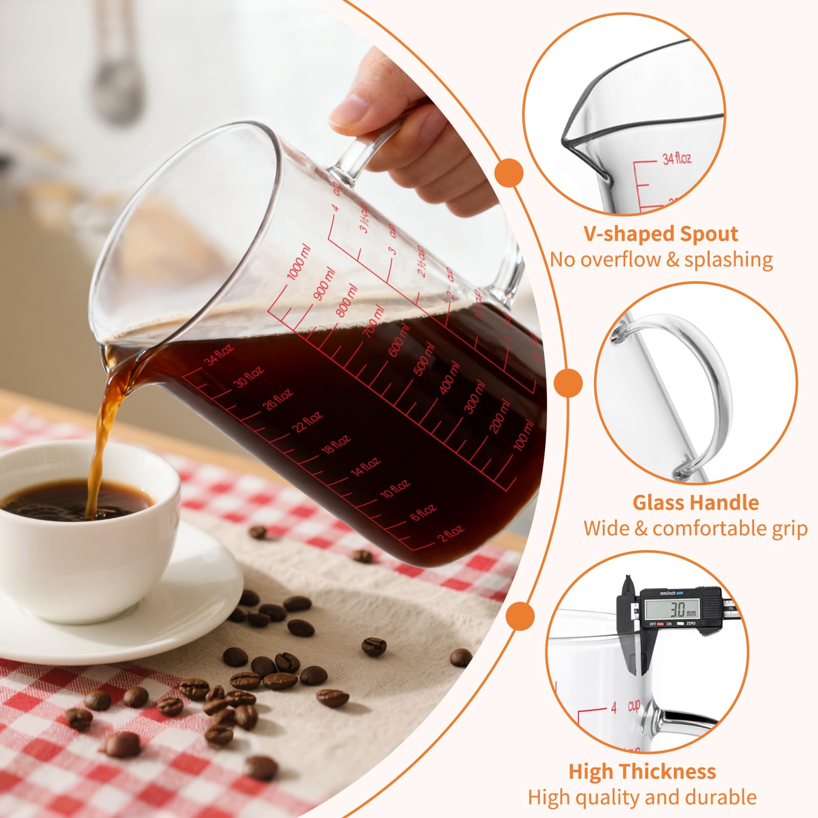 Maatbeker, 0.5 L, Borosilicaatglas - Tala
