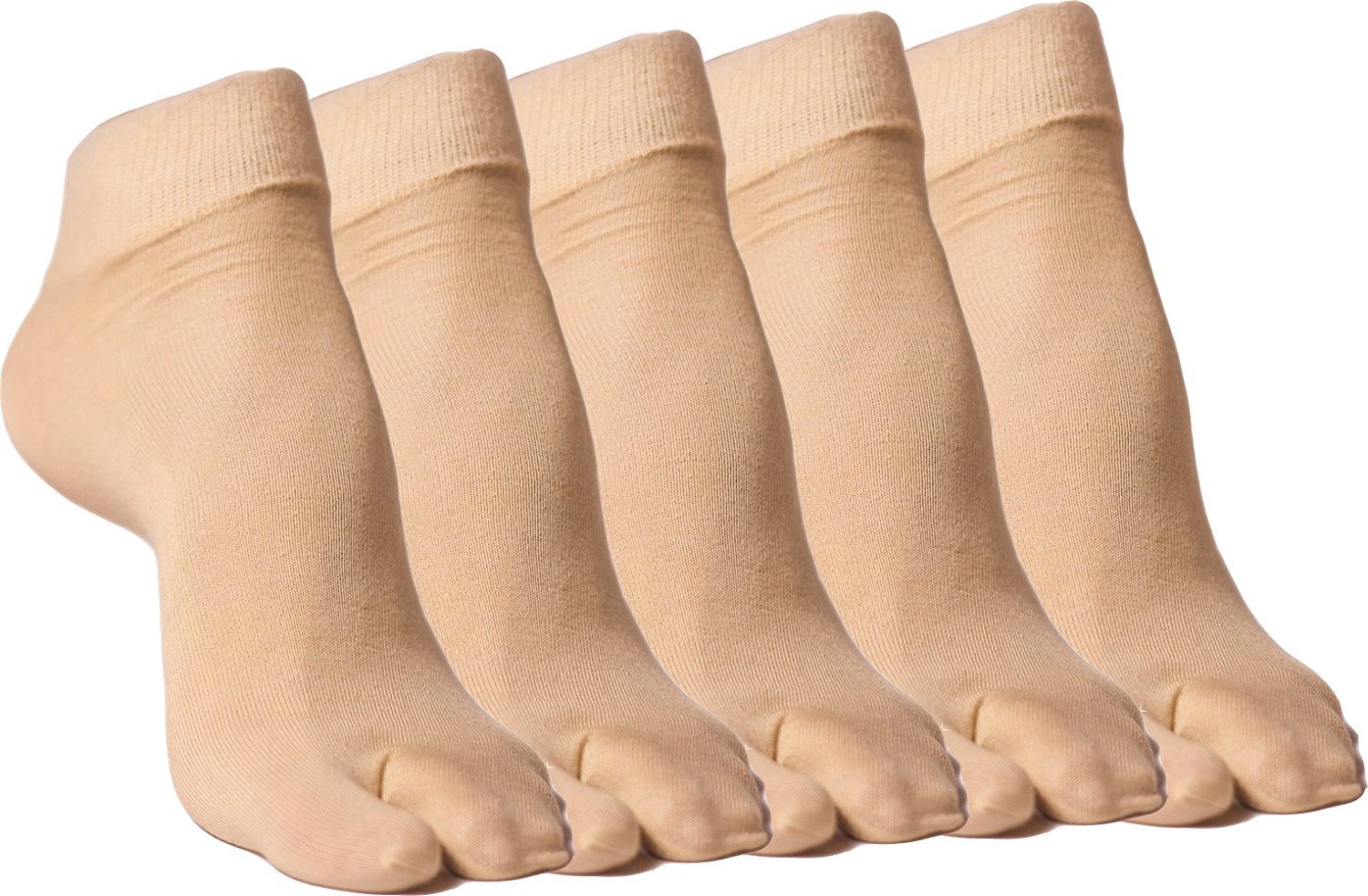 cotson ;lasting wear in every pair Women's Beige Cotton Ankle Length Thumb Socks (Pack of 5 Pairs)-picture-12