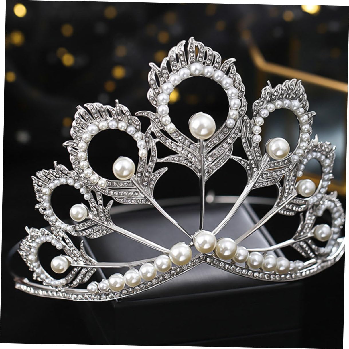 Sewroro Diadema Nupcial de Cristal y Perlas Ligera de Aleación para Boda y Eventos Obsequios Tocado Elegante para Novia y Dama de Honor