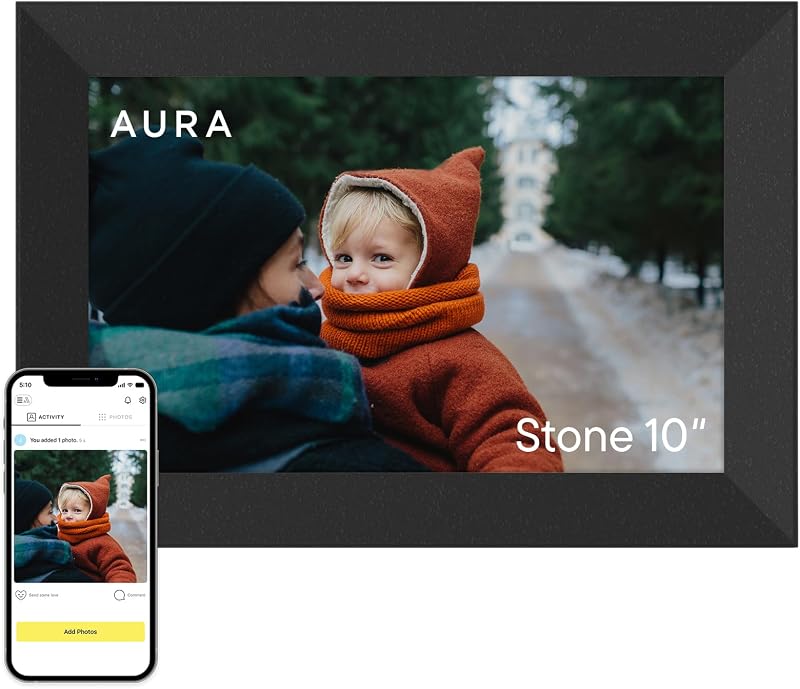 Marco de fotos digital Aura HD | Edición limitada: el mejor marco para regalar | El mejor marco digital de Wirecutter, sin suscripción, fotos y vídeos ilimitados y gratuitos, configuración en 1 minuto, listo para regalar, alta resolución