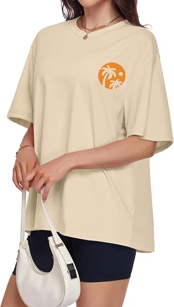 Oversized T Shirts For Women Loose Summer Tops Floral Printed Tshirts
