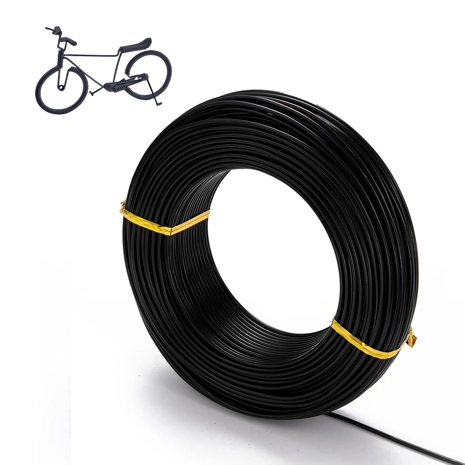 12 Gauge 2mm Black Aluminum Craft Wire,100 Ft/30m Bendable Metal Crafting Wire for Sculpting,Bike Modelling Skeleton Crafting Floral Making Wire,Jewelry Making Wire,Binding Wire for Xmas Wreath Wire