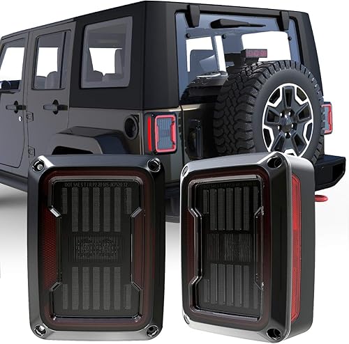 GXENOGO Luces traseras LED compatibles con Jeep Wrangler JK 2007-2017, luz de marcha atrás de freno, luces de marcha atrás, lámparas de circulación