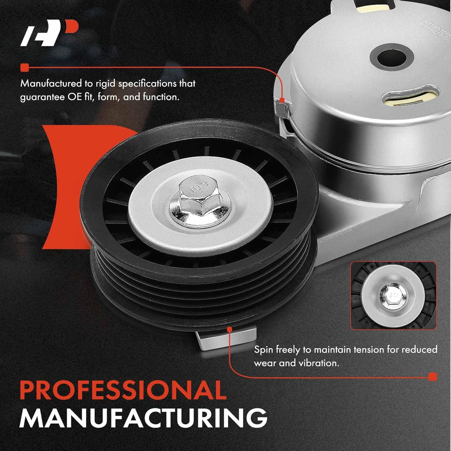 A-Premium Belt Tensioner Assembly with Pulley Compatible with Chevrolet Impala 2006-2011, Malibu 2006-2010, Uplander 2006-2009 & Pontiac G6, Montana & Saturn Aura, Relay, Vue, Replace# 12577764