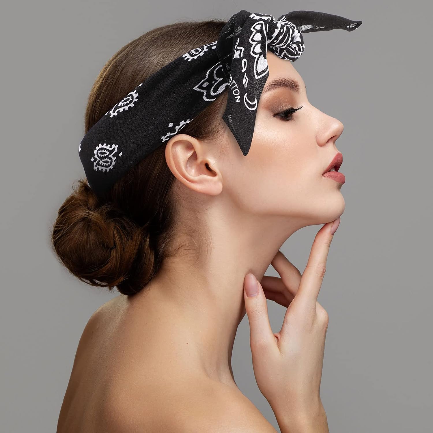 Kigeli 10 Packs 100% Cotton 27" x 27" Large Bandanas for Men Women Paisley Fine Bandana Square Scarf Headwear Christmas Gifts