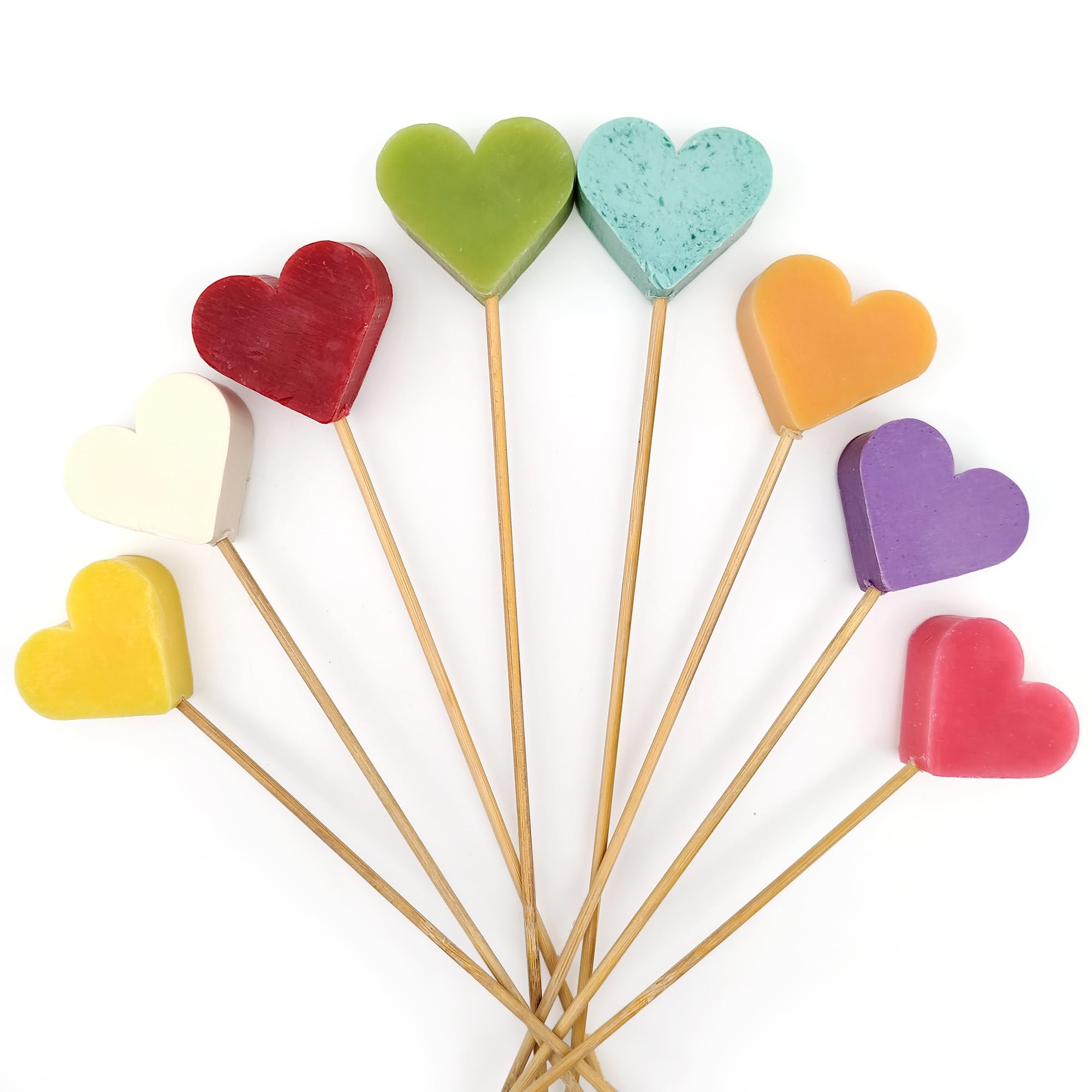 Detalle original para eventos - Piruleta de jabón aromático en forma de corazón - Pack ahorro 40 uds - Regalo para invitados: bautizo, comunión, cumpleaños, clientes - Aroma: Frambuesa