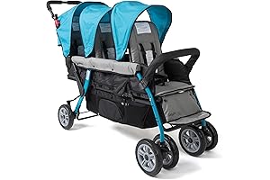 Gaggle by Foundations Compass 3-Seat Stroller: Tandem, All-Terrain Triple with Sun Canopy