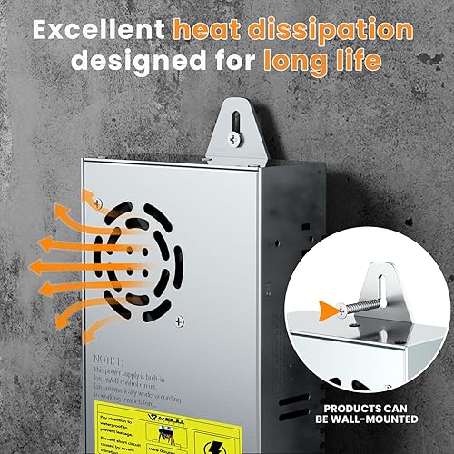 Miniatura 4 de Anbull Convertidor de 110 V a 12 V, con interruptor de encendidoapagado, SMPS 110V AC a 12V DC adaptador convertidor transformador, fuente de