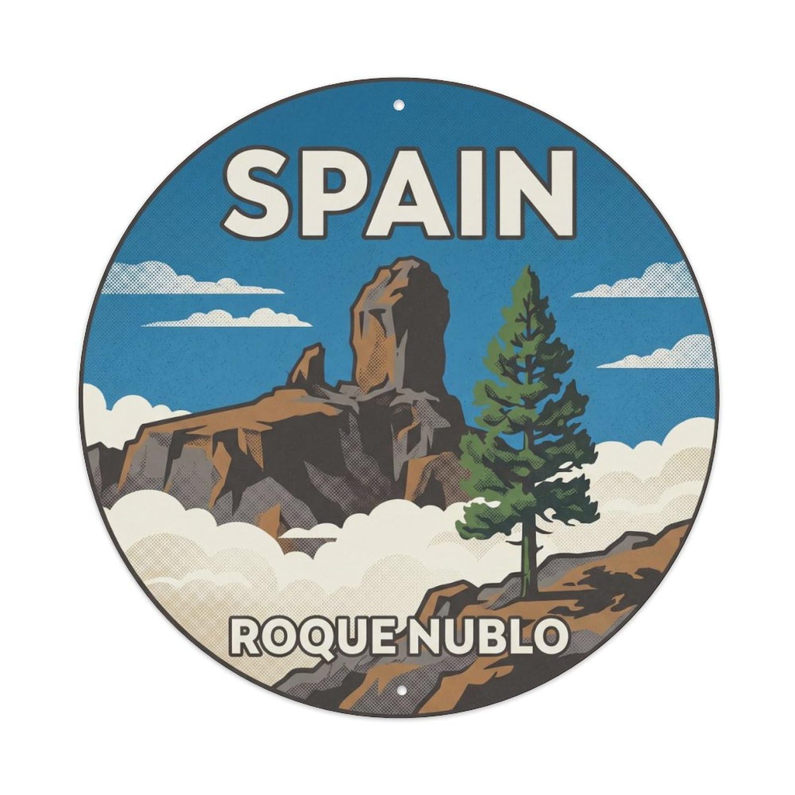 Gran Canaria Roque Nublo Spain Landmark Travel Metal Tin Sign