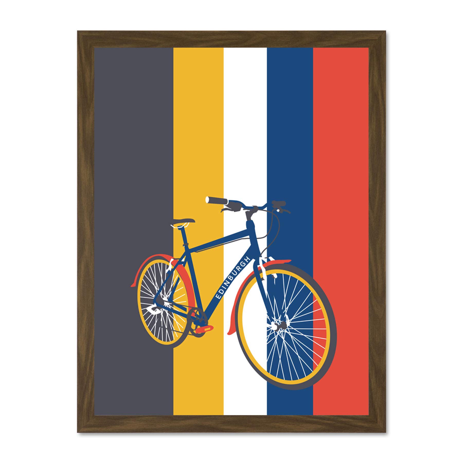 Wee Blue Coo Edinburgh Transport Bicycle 18x24 Large Framed Art Print Poster Wall Decor 18x24 inch