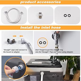Portable Washing Machine, 17.7lbs Full-Automatic Small Washing Machine for Apartment, 10 Wash Programs with Drain Hose Dorm Size Portable Washer for RV, Home, College, Grey