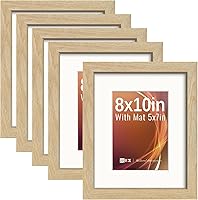 Vista 85 de VCK Paquete de 2 portarretratos de 8 x 10 pulgadas, roble natural, madera de alta gama con vidrio templado, para fotos de 5 x 7 pulgadas