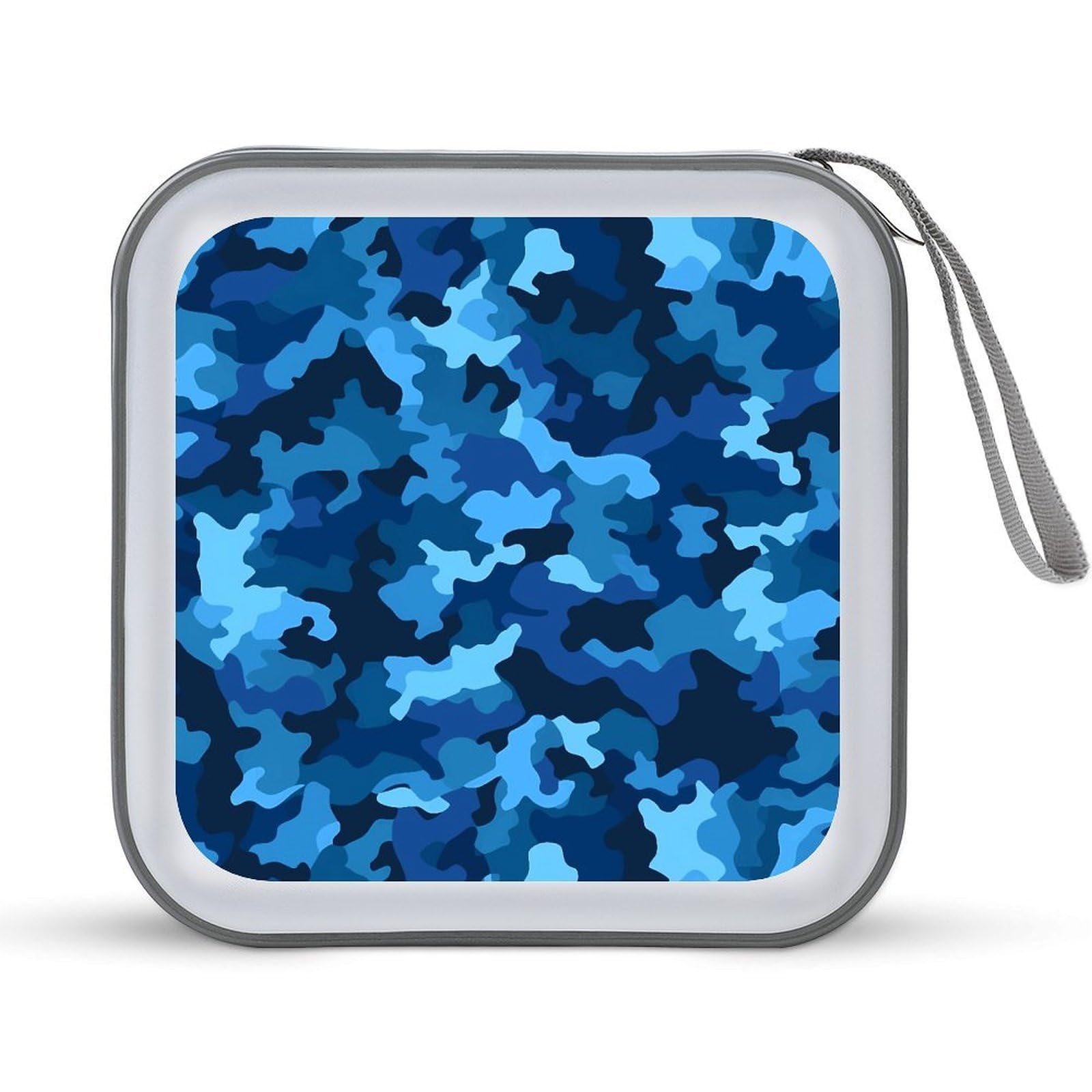 VstaDank Blue Camo CD Case DVD Holder Storage Portable Carry Binder Holder Wallet Large Storage Disc Wallet Bag Hard Plastic DVD Disc Case Large Media Binder Capacity 40 Sheets