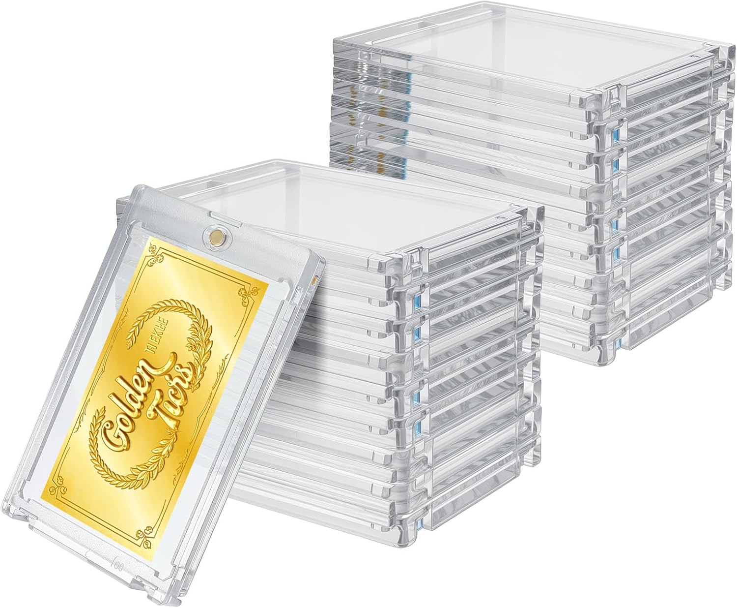 20 Pcs Magnetic Card Holder, 100pt One-Touch Card Holder, Hard Plastic Magnetic Cards Case, Display Case Protector for for Trading Cards, Magnet Case, Sports, Football, Baseball Cards Holder