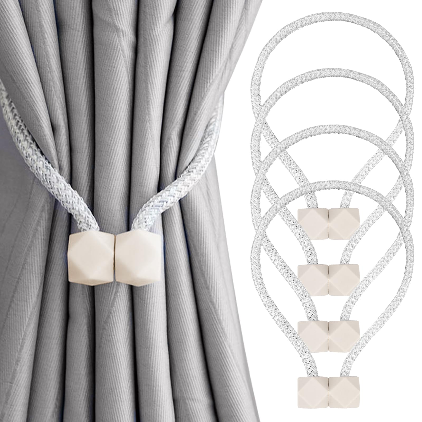 Yatinkim 2 Stück Schwarz Magnetische Gardinen Raffhalter Gardinenhalter Draperies Halter Seil Schnallen Moderne Stil Fenster Dekorativer Zubehör Haus Bad
