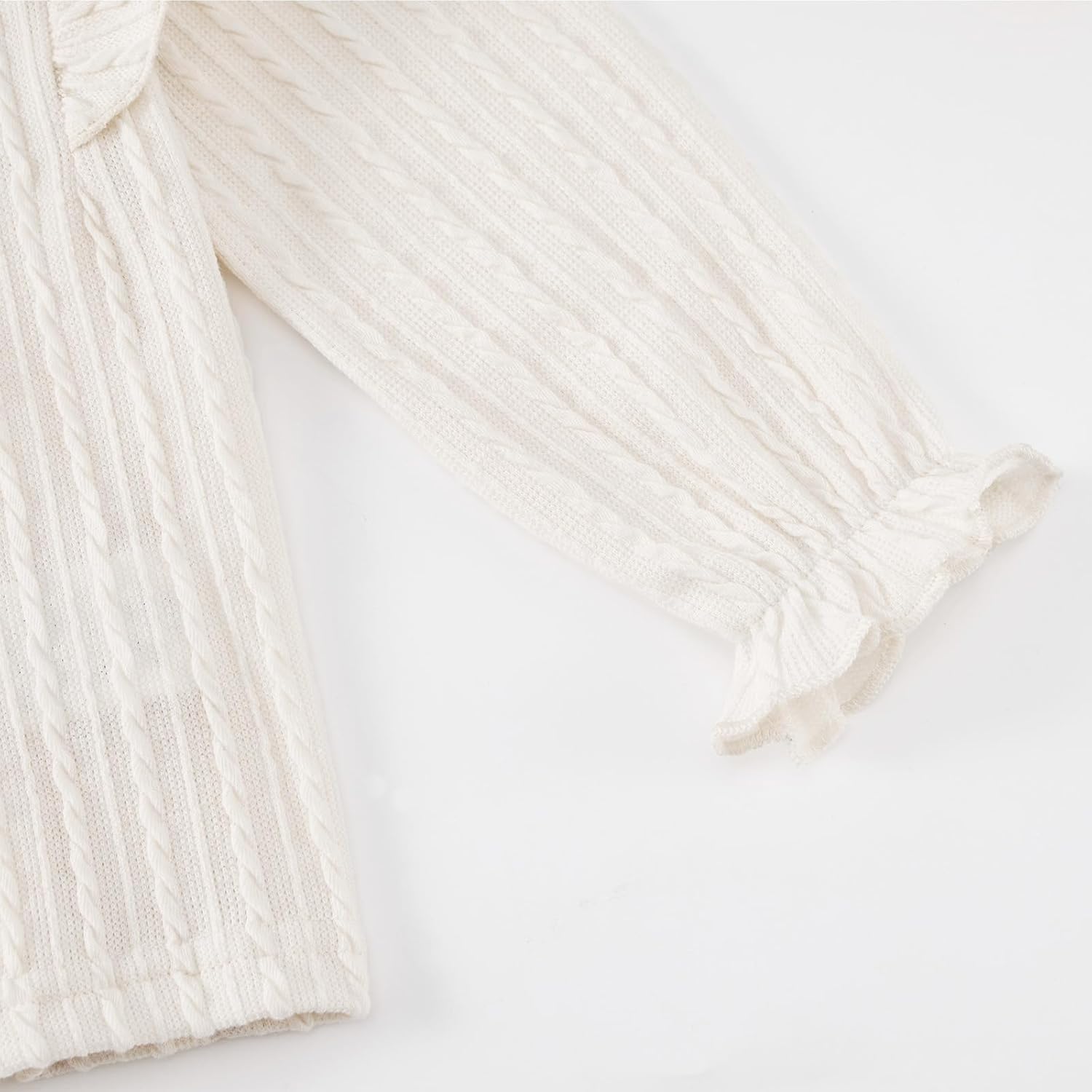 Weixinbuy Toddler Girl Fall Winter Clothes Solid Long Sleeve Ribbed T-Shirt Knit Tops Plaid Button Mini Skirts Set Outfits - Image 6