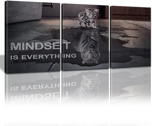 Miniatura 21 de KAWAHONE Lienzo decorativo motivacional para pared, con texto en inglés "It All Starts with A Dream", póster inspirador para oficina, con citas,