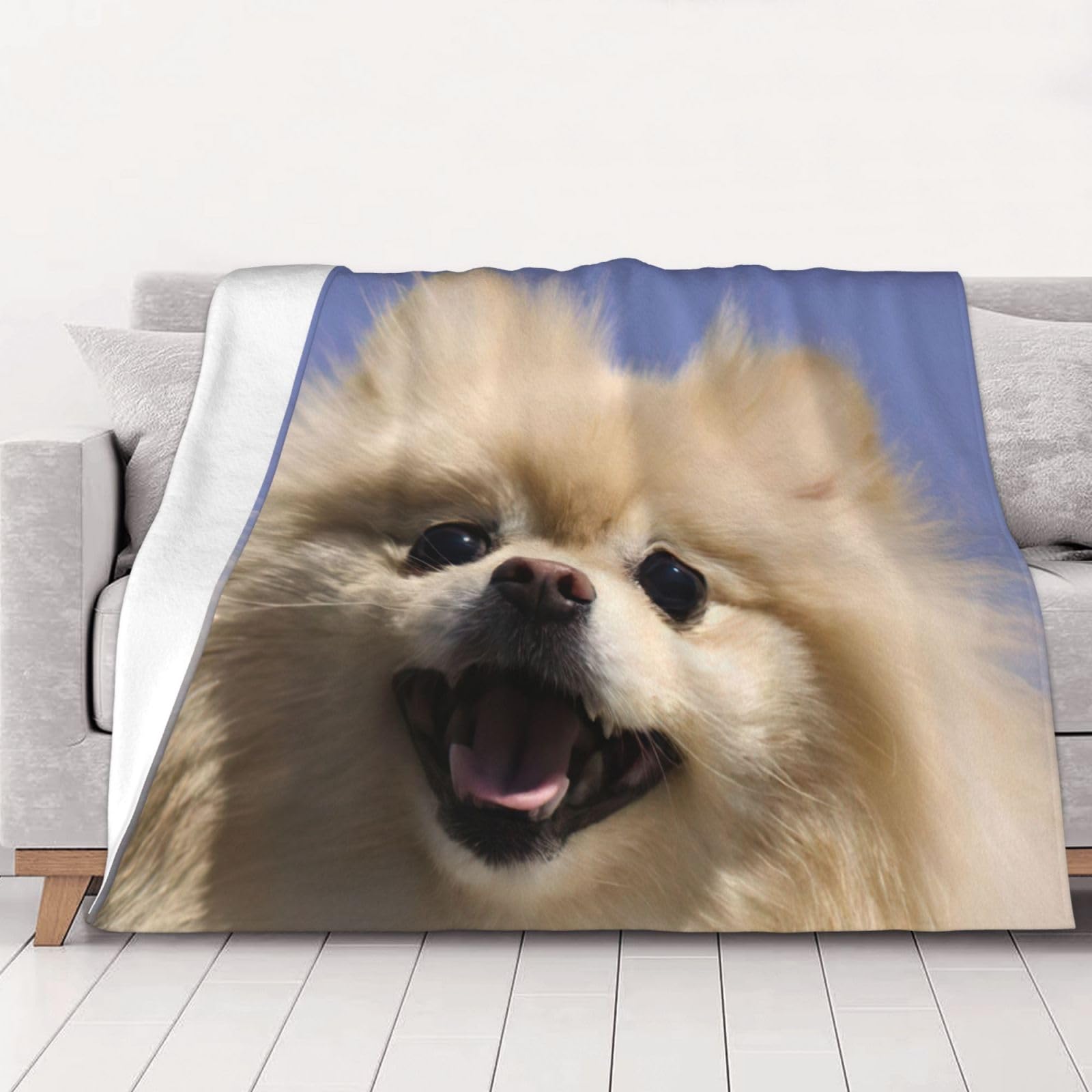 Couverture Poméranien en flanelle douce le cadeau parfait pour les passionnés de chiens