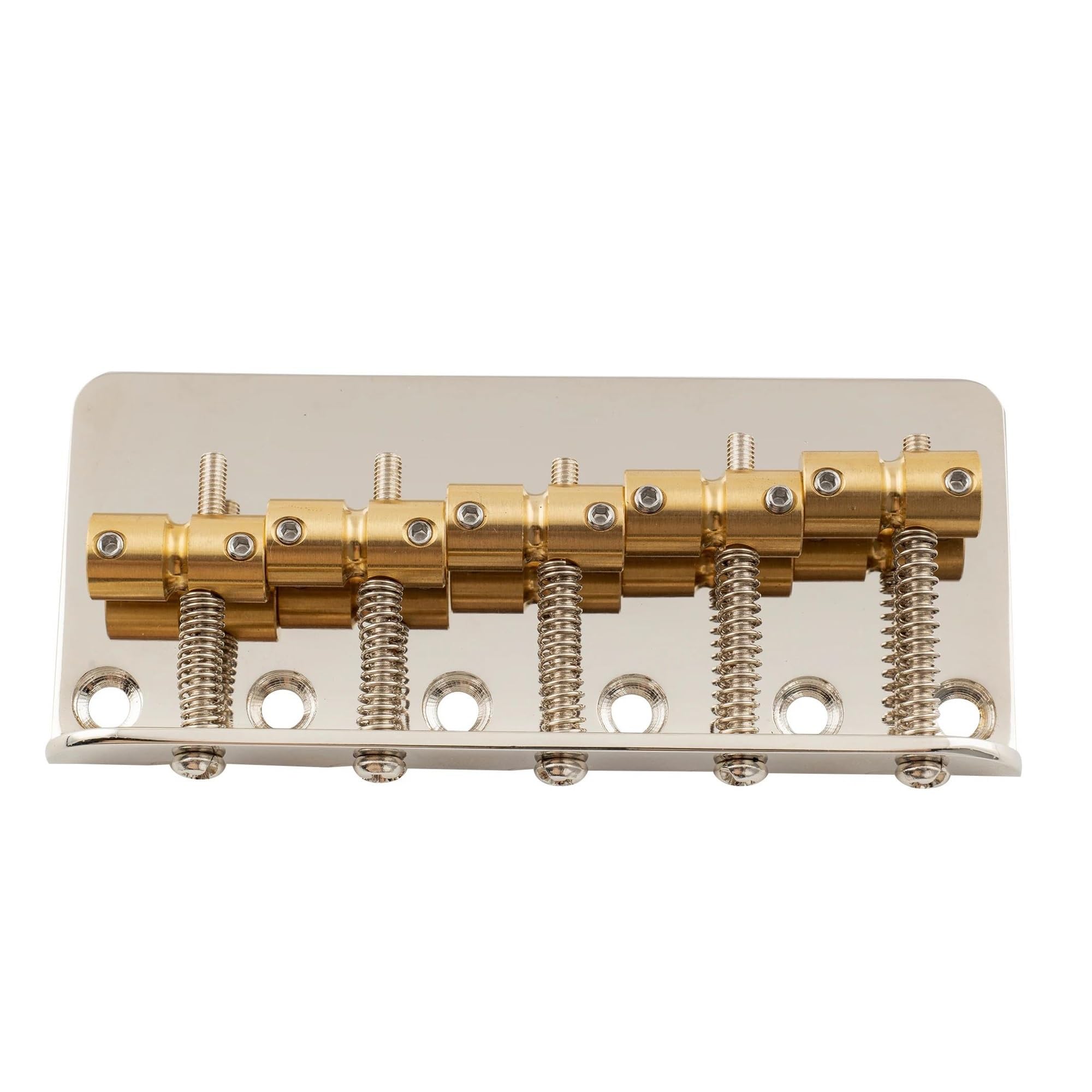 Puente Para Bajo Clásico Estándar De 5 Cuerdas De 18 Mm Con Monturas De Latón Y Placa Base De Acero Puente De Guitarra Profesional(Nickel)