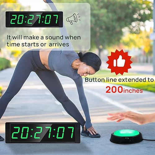 Miniatura 3 de YZ Reloj de gimnasio para gimnasio en casa con botón de inicioparada, temporizador de intervalos para entrenamiento, cronómetrotemporizador de