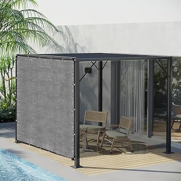 Garden Shade Cloth,Cool Area 55% Sunblock Shade Cloth Net Black Resistant with Grommets for Plant Cover Patio Canopy Garden Pergola Greenhouse Car Barn Kennel Black2x5m/6.5x16.4ft