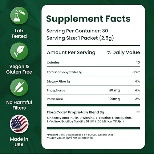 Miniatura 6 de Probiótico en polvo, sin sabor, suministro para 30 días, con DE111 Bacillus Subtilis, apoyo para la salud intestinal para hombres y mujeres
