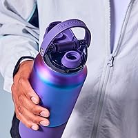 Vista 6 de BrüMate Rise 25oz Water Bottle With 100% Leakproof Covered Silicone Straw Insulated Stainless Steel Water Bottle Cup-Holder Friendly Fast Flow