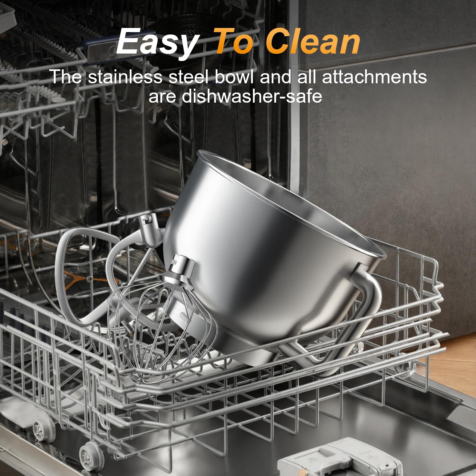Küchenmaschine 1500W, Knetmaschine mit 10 Geschwindigkeitsstufen, 5.5L Edelstahl-Rührschüsseln, planetarischen Rührsystem, Teigmaschine mit Rührhaken, Knethaken, Schlagbesen und Spritzschutz