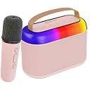 pTron Newly Launched Fusion Joy 20W Bluetooth Speaker with Wireless Karaoke Mic, 6Hrs Playtime, Vivid RGB Lights, Voice Effects, Multi-Play Modes BT5.3/TF Card & Type-C Charging Port (Light Pink) gallery image