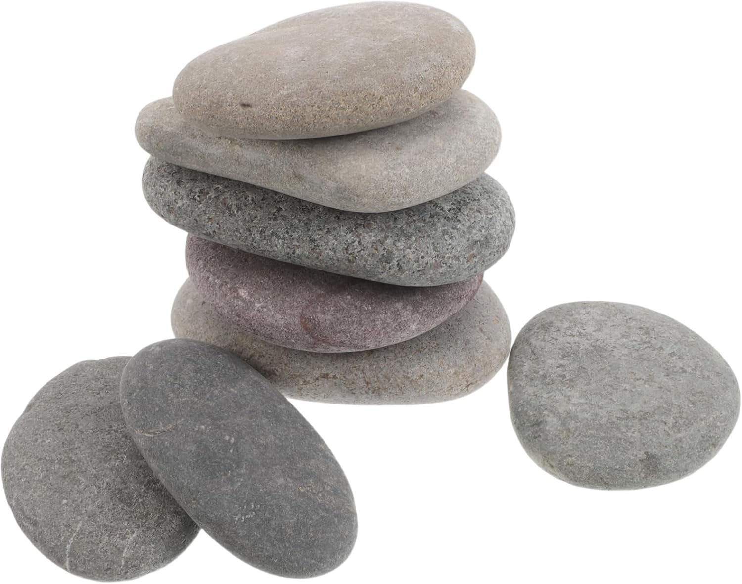 8pcs Handmade Painted Flat Rocks for Kids Art DIY Craft Stones for Painting Stones for Outdoor Decor and Educational Activities