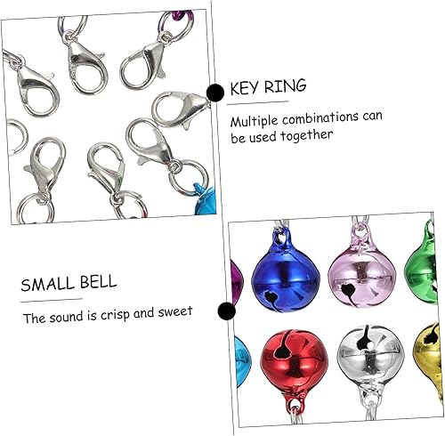 Miniatura 8 de SOIMISS 48 piezas de llavero de campana de acero inoxidable, mini regalos collares de perro para perros pequeños, campanas retro, campanas