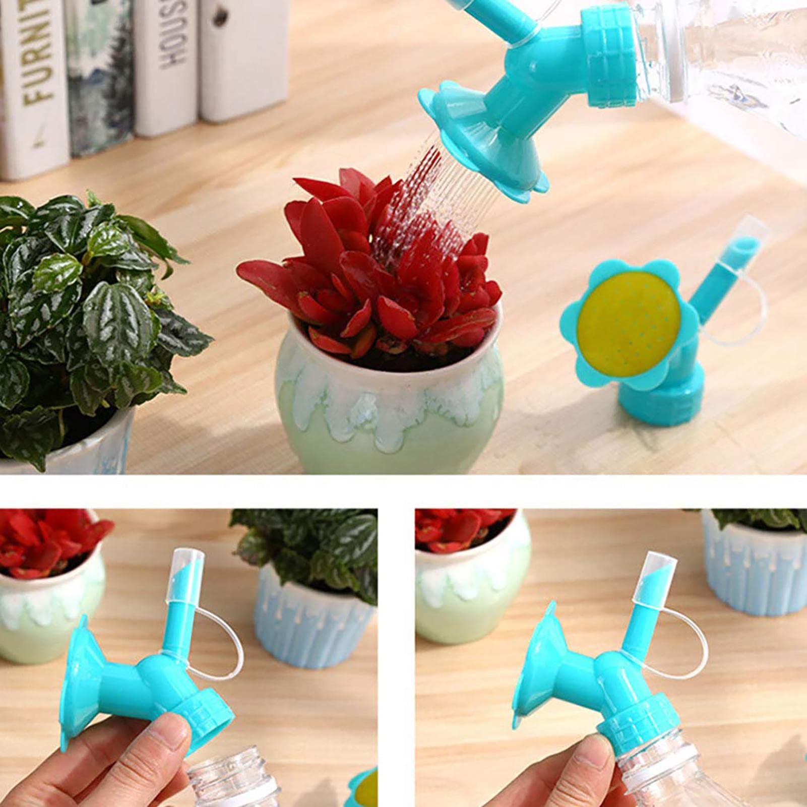 Ugello Irrigatore Per Bottiglie Con Doppia Testa - Beccuccio Per Annaffiatoio Fai Da Te, Compatibile Con Bottiglie Da 2L - PP Resistente