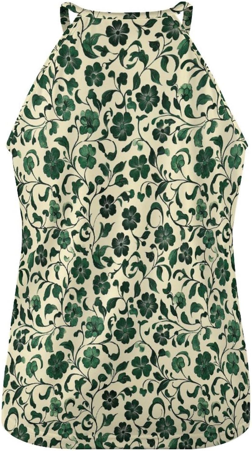 Tank Tops for Women 2025 Floral Print Casual Summer Fashion Boho Sexy Crewneck Pullover Cropped Sleeveless Tshirts image 5