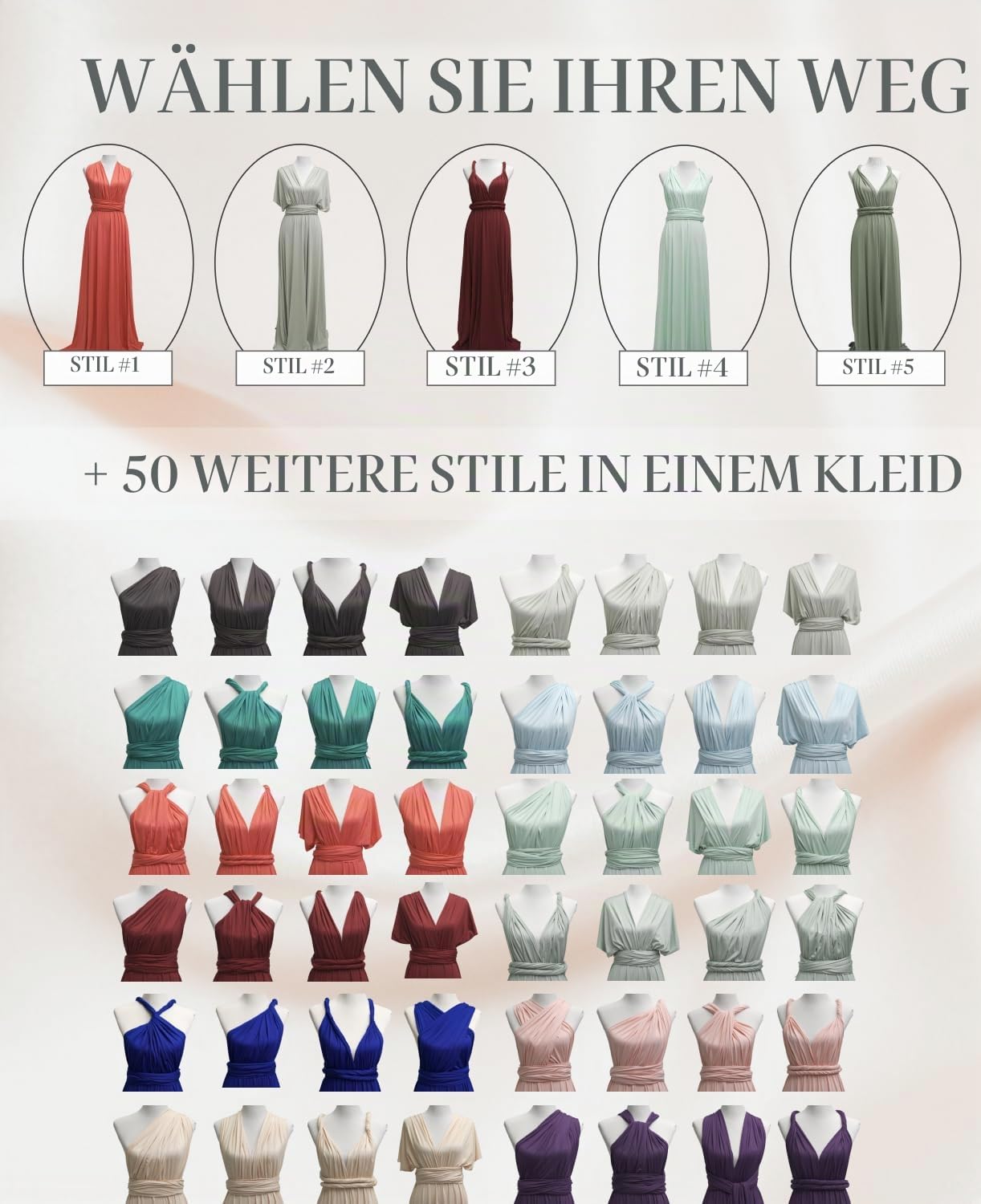 Damen Wickelkleid in Verschiedenen Richtungen Formales Kleid