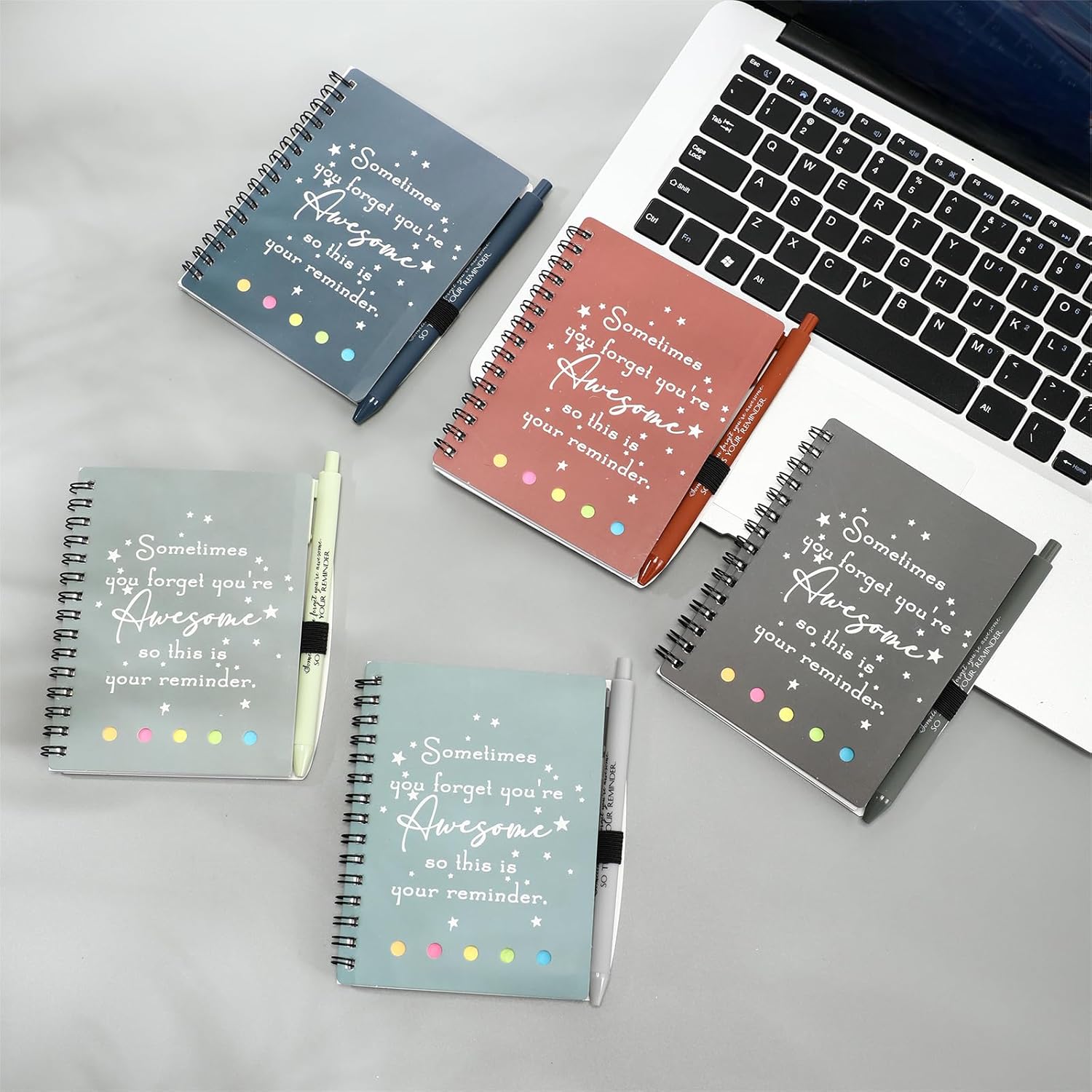 24 Set Employee Appreciation Day Gifts for Social Worker Coworker Team Staff Thank You Inspirational A6 Spiral Notebook Planner with Sticky Note Ballpoint Pen for Office Teacher (Light Color) - Image 5
