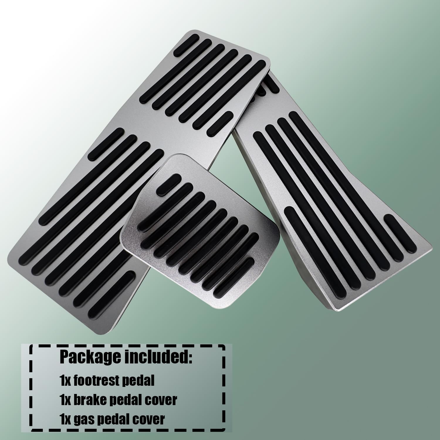 Brake Foot Rest Pedal Cover Gas Accelerator Pedal Cover Compatible with Mazda 3 Mazda CX30 CX50 CX60 CX90 (Silver)