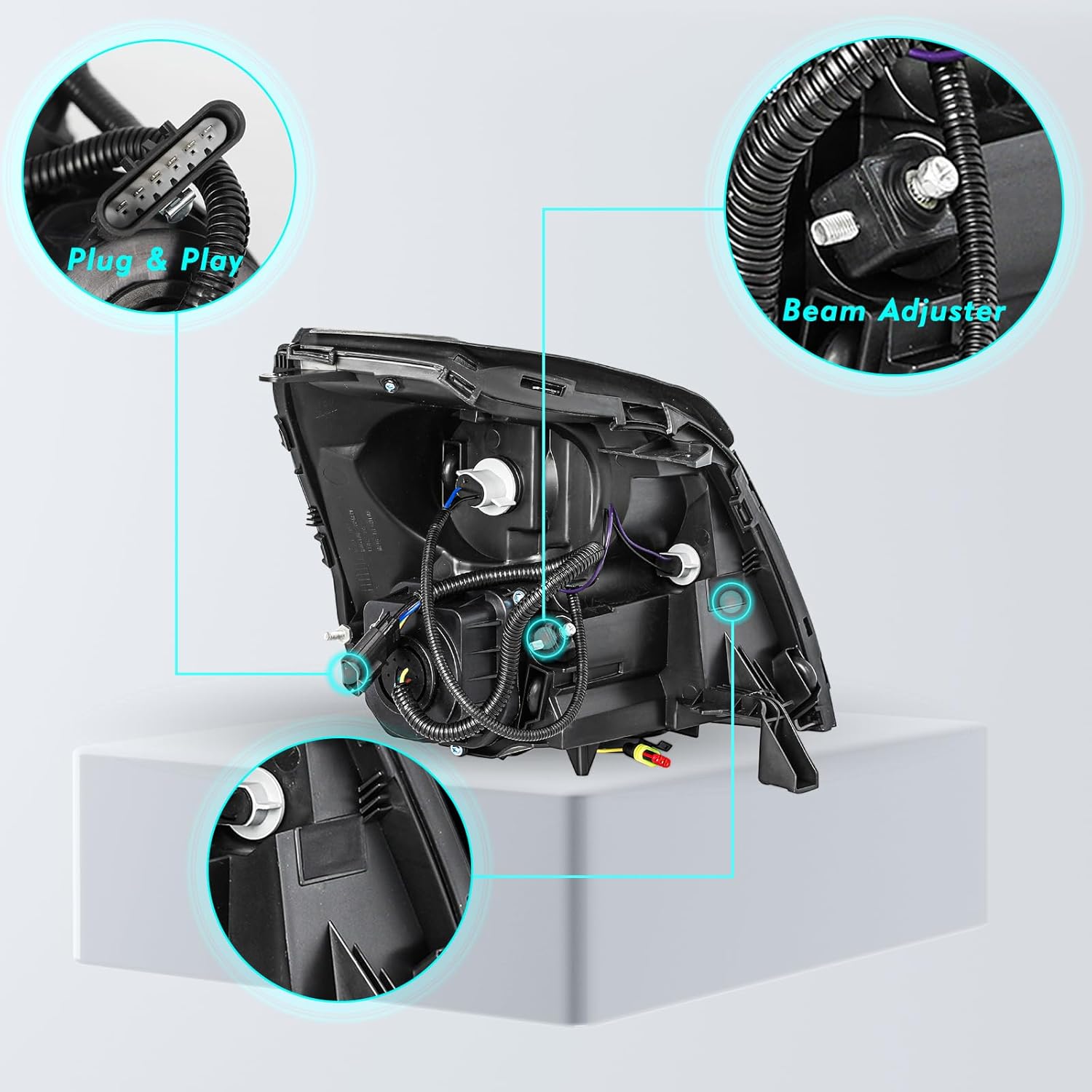 Headlights Assembly[HID/Xenon Model] Fits for 2006 2007 2008 2009 2010 2011 Cadillac DTS OE with Bulb, Driver Side