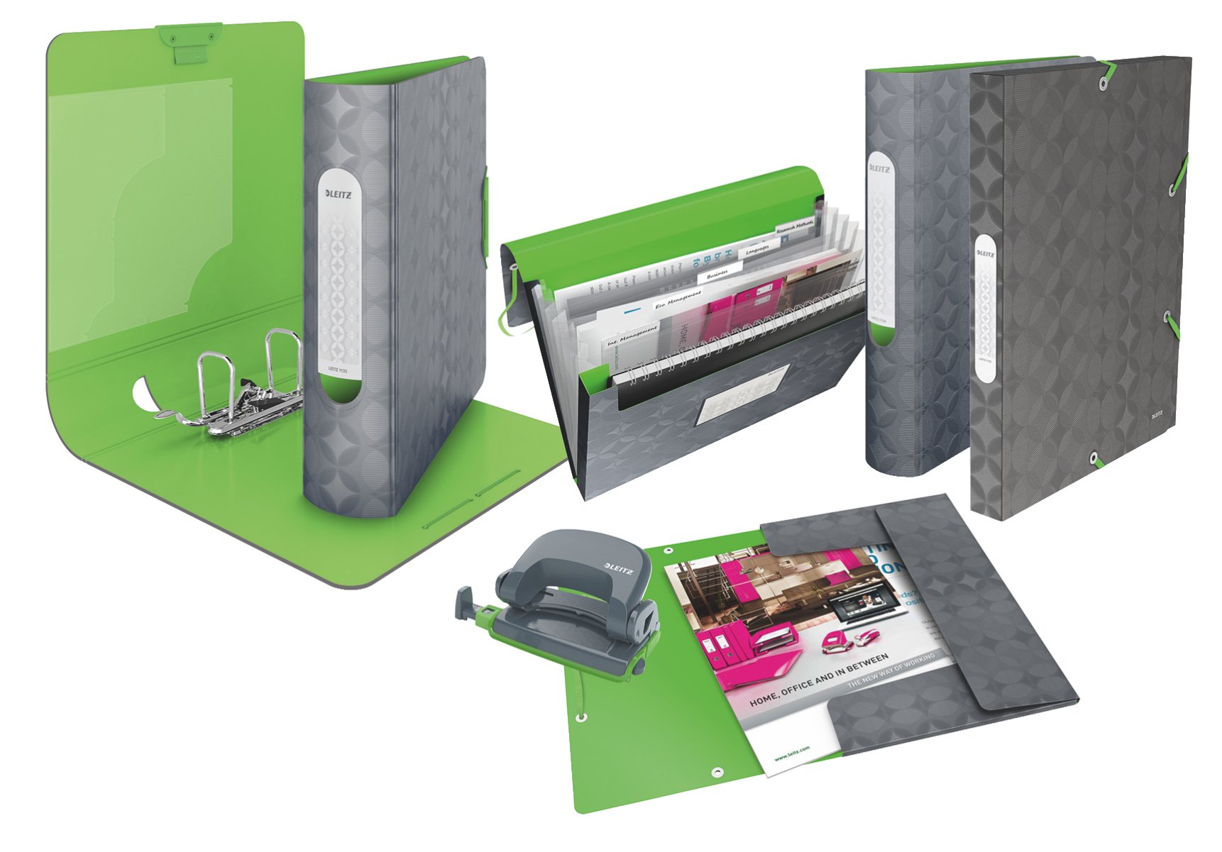 Leitz Carpeta de 3 solapas Retro Chic, Capacidad para 150 hojas, A4, Cierre elástico, Plástico flexible, Gris oscuro, 45150089