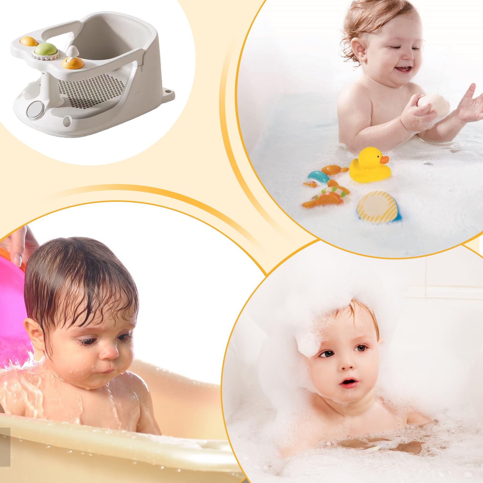 Babybadsitz, Badeblatt für Baby - Saugnapfbadewanne für sitzende Baby Babybad Sitz Baby Bad Sitz Baby Bad Sitz Baby Badewanne