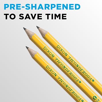 Ticonderoga Wood-Cased Pencils, Pre-Sharpened, 1000/Box, 1 Box | 2 HB Soft, Yellow, X13100
