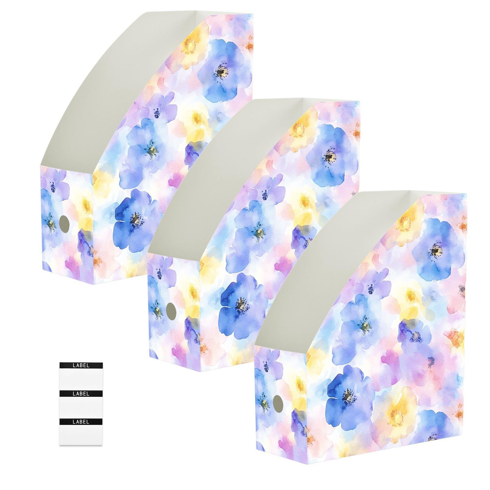 Dossier pliable pour magazines lot de 3 organiseurs de bureau aquarelle fleurs