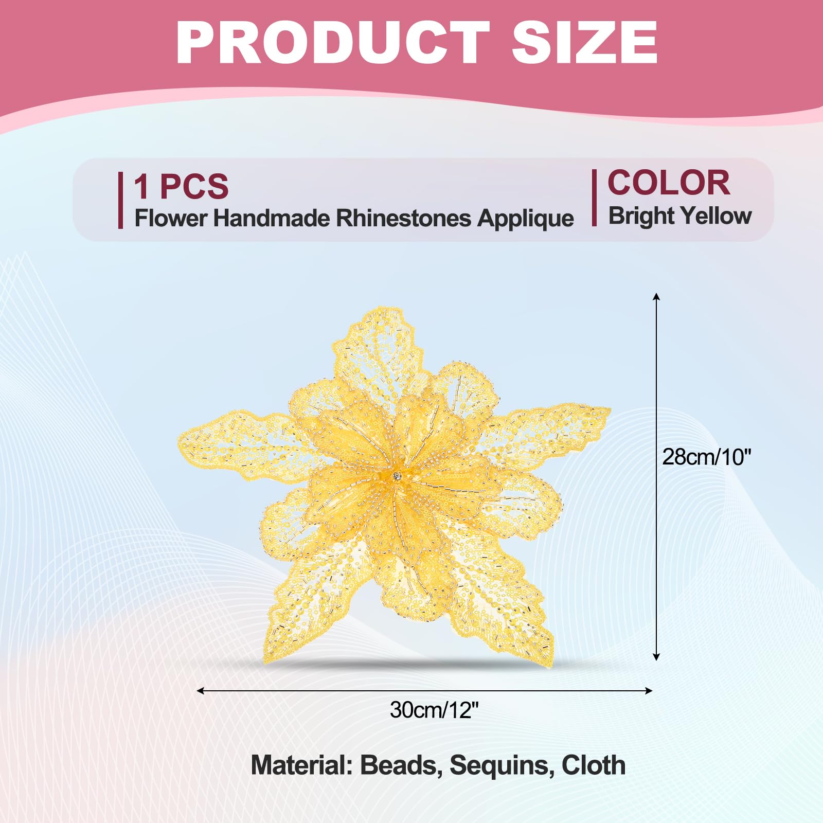 PATIKIL Handmade Rhinestones Applique - Image 2