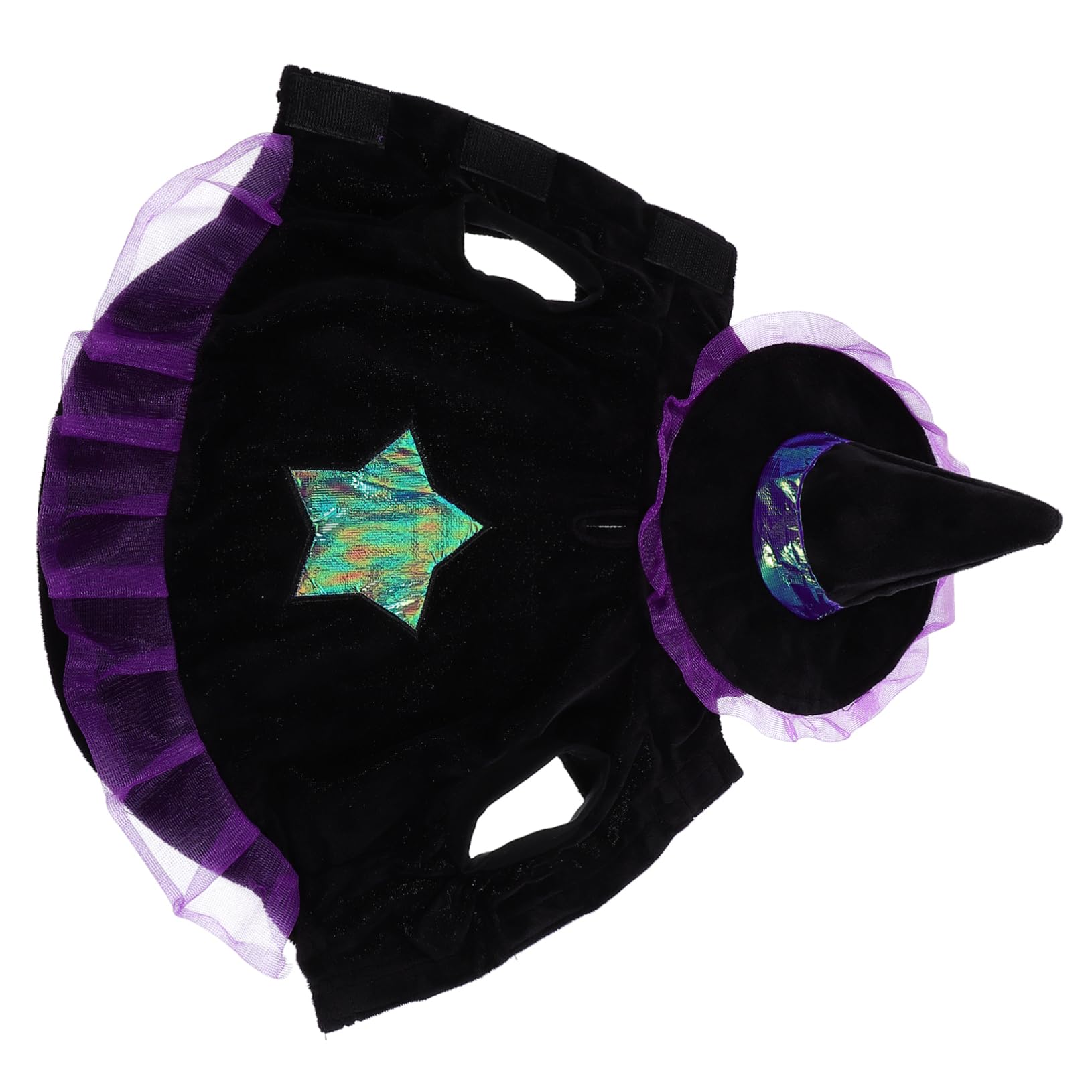 POPETPOP 3 Pezzi Costumi Di Halloween Per Cani Cappello Da Strega E Set Di Vestiti Per Travestimenti Per Animali Domestici Per Halloween E Feste