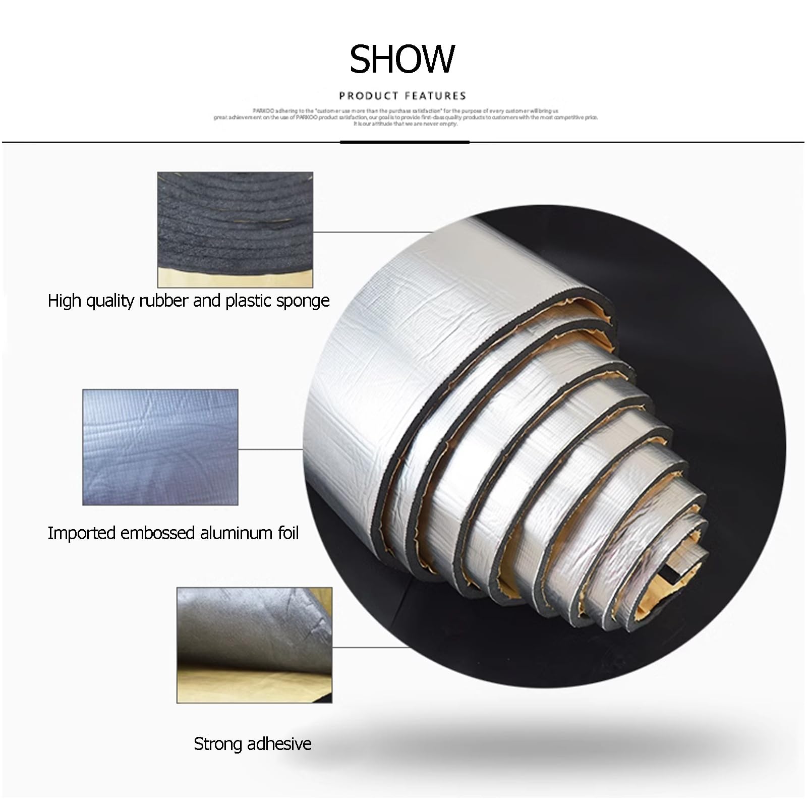 Auto Warmte Geluiddempende Isolatie Mat, Auto Geluiddempende & Warmte Isolatie Materiaal for Auto Kap Motor Dak Deur en Kofferbak, Aluminiumfolie Afwerking, Waterdicht ( Color : 10mm(THK) , Size : 1*6